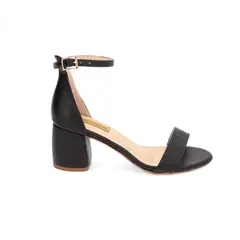 MERCEDES CAMPUZANO - Sandalia Tacon Chin de Mujer Negro