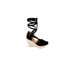 MERCEDES CAMPUZANO - Spadrilla Plataforma Sole de Mujer Negro
