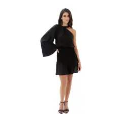 MERCEDES CAMPUZANO - Vestido Corto Shine On de Mujer Negro
