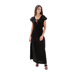 MERCEDES CAMPUZANO - Vestido Largo Carlota de Mujer Negro