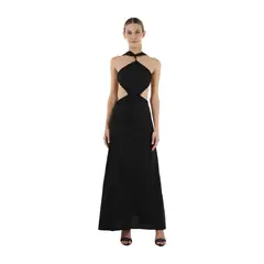 MERCEDES CAMPUZANO - Vestido Largo Lorde de Mujer Negro