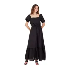 MERCEDES CAMPUZANO - Vestido Largo Tales Of Sun de Mujer Negro