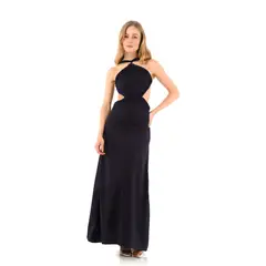 MERCEDES CAMPUZANO - Vestido Largo Lorde de Mujer AzulOsc