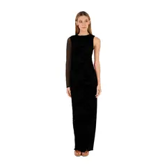MERCEDES CAMPUZANO - Vestido Largo Francesca de Mujer Negro