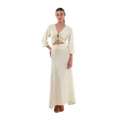 MERCEDES CAMPUZANO - Vestido Largo Angelina Marfil