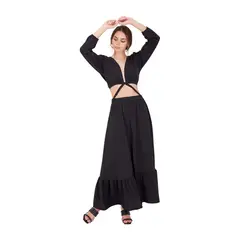 MERCEDES CAMPUZANO - Vestido Largo Reverie de Mujer Negro