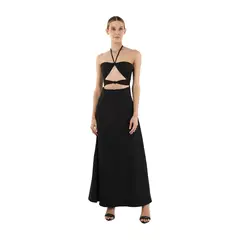 MERCEDES CAMPUZANO - Vestido Largo Delphine de Mujer Negro