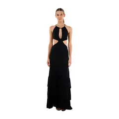 MERCEDES CAMPUZANO - Vestido Largo Rue de Mujer Negro