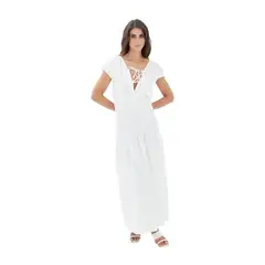 MERCEDES CAMPUZANO - Vestido Largo Carlota de Mujer Marfil