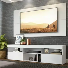 GENERICO - Rack con Panel para TV de hasta 65 con Almacenamiento - Blanco