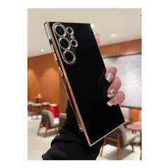 GENERICO - Funda Forro Borde Dorado En Silicona Para Samsung Galaxy A05 - Negro