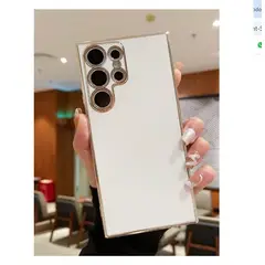 GENERICO - Funda Forro Borde Dorado En Silicona Para Samsung Galaxy A15 - Blanco