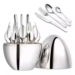 ZHOPI CO - Juego De Cubiertos 24pcs Acero Inoxidable Estuche Plateado