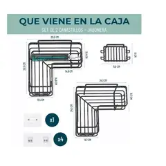 GENERICO - Kit X3 Soportes Esquineros Pared Organizador Ducha Jabonera