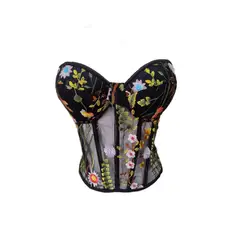 BAPU - Corset Strapless Chantilly Copa Con Arco Varillas Laterales