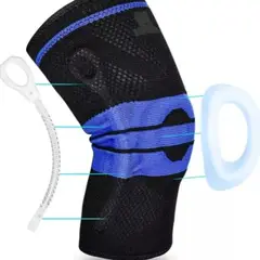 GENERICO - RODILLERA SOPORTE DEPORTIVA ROTULA GEL ORTOPEDICA NEGRA