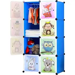 ONE PIXEL - Armario Organizador Ropa Y Juguetes 2 Modulos Closet Azul