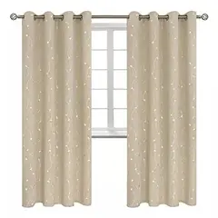 ONE PIXEL - Cortina Blackout Para Ventana Beige Con Diseño