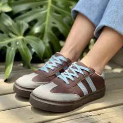 CALZADO TRIUNFO - Tenis Combinado - Cafe -