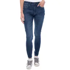 COLOR BLUE - Medium Waist Skinny Fit Jeans Tono Oscuro