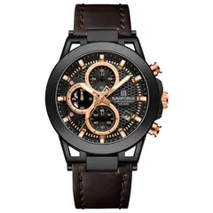 NAVIFORCE - Reloj Casual Nf8073 Crono Hombre Cuero + Estuche
