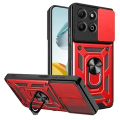 GENERICO - Funda Case Protector Cámara Slider Compatible Motorola G15 4G Rojo