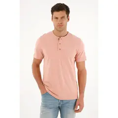 TENNIS - Camiseta rosada manga corta para hombre