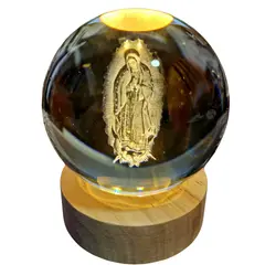 D LIGHT - Lampara Led 3d Esfera de Cristal 8cm
