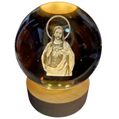 D LIGHT - Lampara Led 3d Esfera de Cristal 8cm