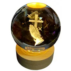 D LIGHT - Lampara Led 3d Esfera de Cristal 8cm