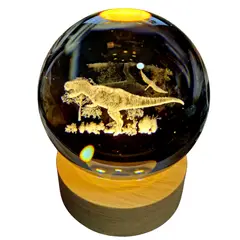 D LIGHT - Lampara Led 3d Esfera de Cristal 8cm
