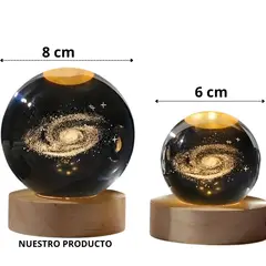 D LIGHT - Lampara Led 3d Esfera de Cristal 8cm