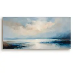 GENERICO - Lienzo Cuadro Decorativo Paisaje Minimalista Arte Sereno 34X72CM
