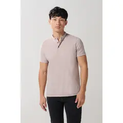 KOAJ - Camiseta manga corta polo unicolor con cuello nerú HOMBRE