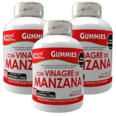NATURAL ENERGY PRODUCTS - Gomas Vinagre Manzana Puro x3