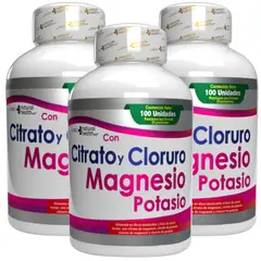 NATURAL ENERGY PRODUCTS - Citrato y Cloruro De Magnesio y Potasio Con Invima x3