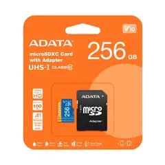 ADATA - MEMORIA MICRO SD+ ADAPTADOR 256GB CLASS10