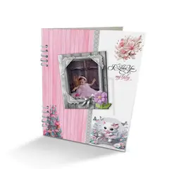 GENERICO - Album Niña Gato-03 24cm x 32cm Color Blanco y Rosado