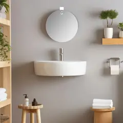 RTA DESIGN - Espejo Circular Terra Gris Diseño Moderno