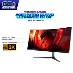ACER - MONITOR GAMER - NITRO CURVO ULTRAWIDE 2K 34” PANEL VA - QHD