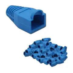 VCP - Bota protectora conector cable UTP RJ45 Cat 5e Azul x 100