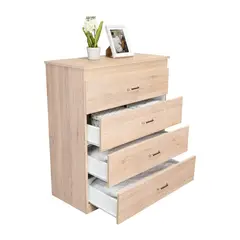RTA DESIGN - Organizador Marino Beige y Blanco con Cuatro Cajones Organizadores y Manijas Metálicas