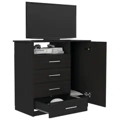 RTA DESIGN - Organizador Barlovento Wengue con Cuatro Cajones y una puerta