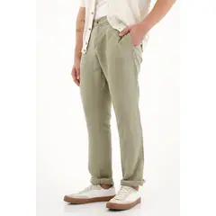 TENNIS - Pantalón chino en 100% lino verde para hombre