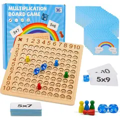 GENERICO - Juego Tabla Multiplicar Madera Educativo Matemáticas Puzzle Matemático