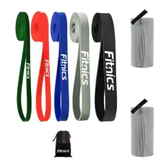 FITNICS - Bandas Elasticas Resistencia Set X5 Gym Crossfit - Negro