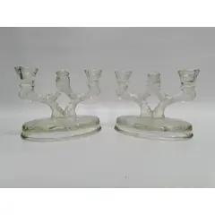 GENERICO - Candelabro Mesa Cristal Antiguo 2 Velas Precio X C/u