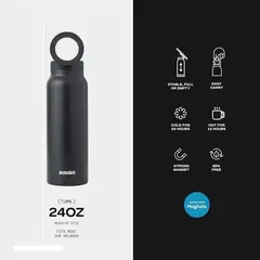 MILOPTS - Termo Botella Agua Con Soporte Imán para Celular NEGRO