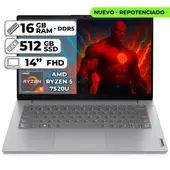 Lenovo - PORTÁTIL AMD RYZEN 5 7520U 16GB LPDDR5 512GB SSD 14" FHD