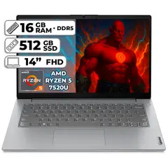 LENOVO - PORTÁTIL V14 G4 AMN AMD RYZEN 5 7520U 16GB LPDDR5 512GB SSD 14" FHD